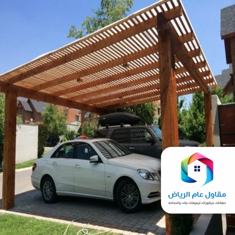 مظلات خشبية للسيارات حي المحمدية