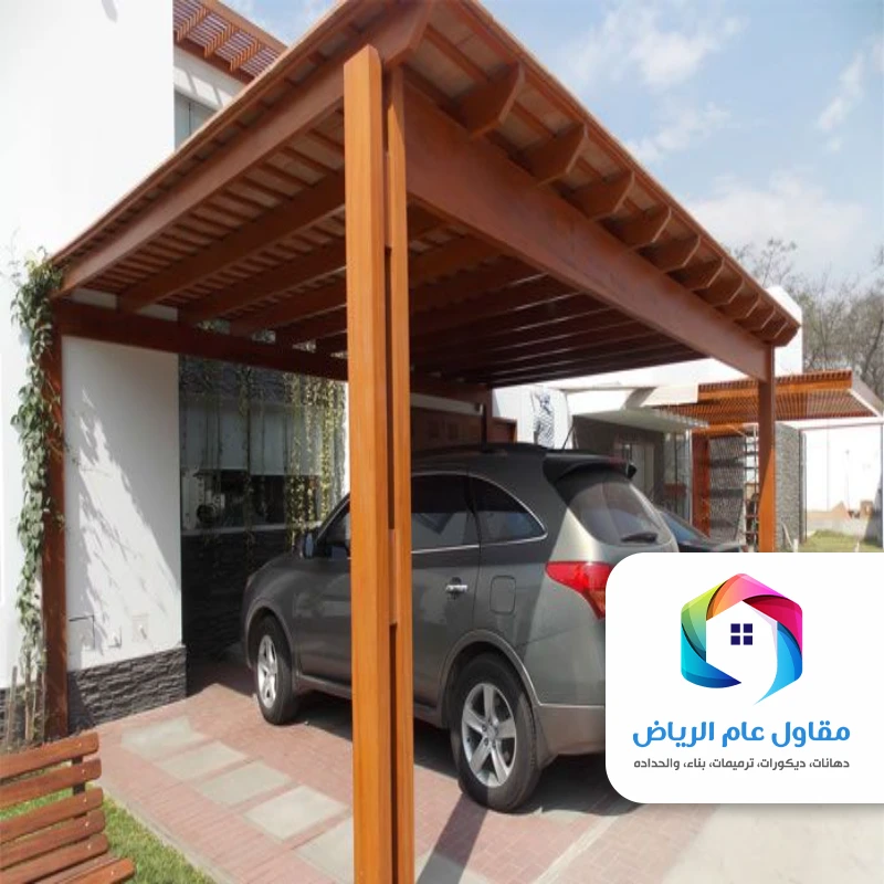 مظلات خشبية للسيارات حي المحمدية