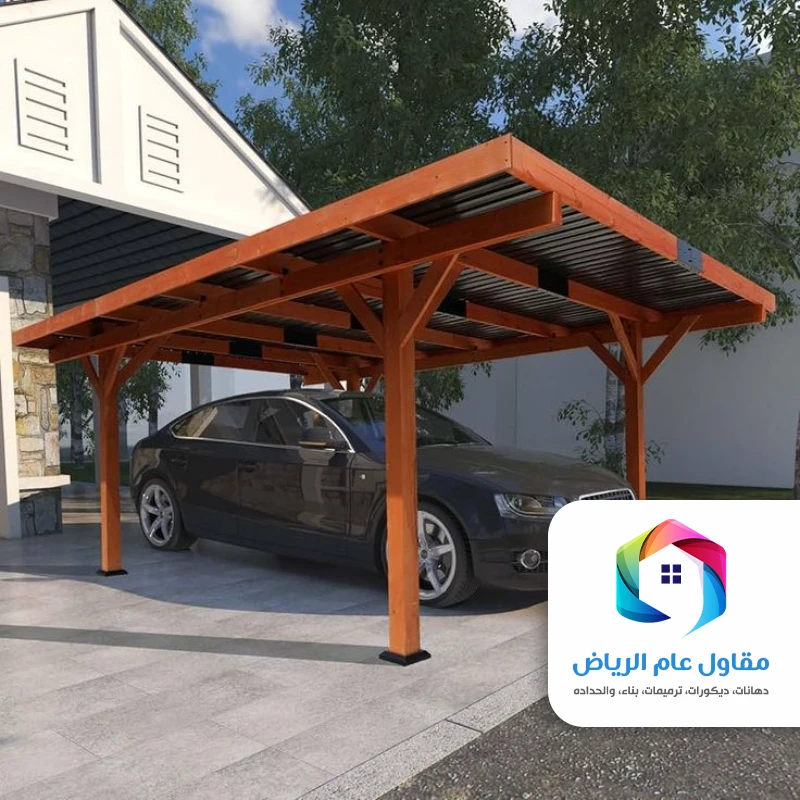 مظلات خشبية للسيارات حي المحمدية