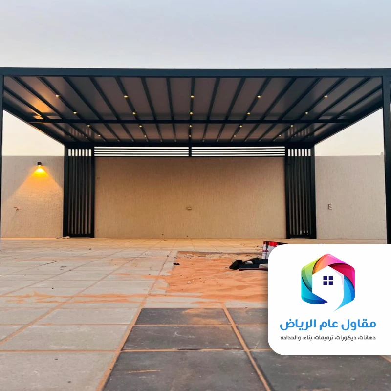 مظلات سيارات حديد في شمال الرياض